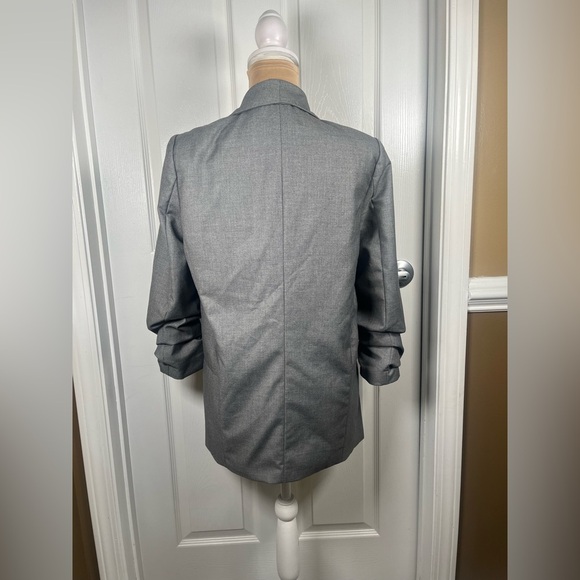 Mare Mare x Anthropologie Gray Cinch-Sleeve Open Front Boyfriend Blazer Size XS - Picture 14 of 14